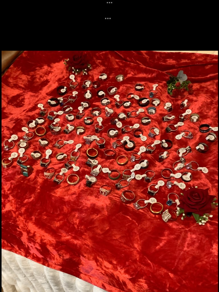 Costume ring most of them was £5 each 100 altogether it is not gold or real silver