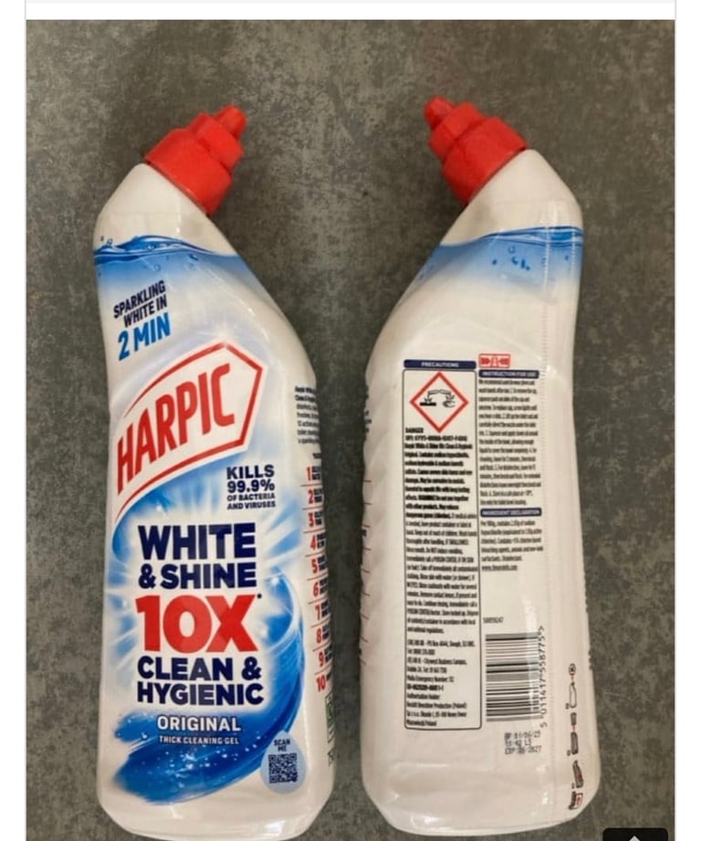 12 X  750ml Harpic White and Shine 10x Thick Cleaning Gel original