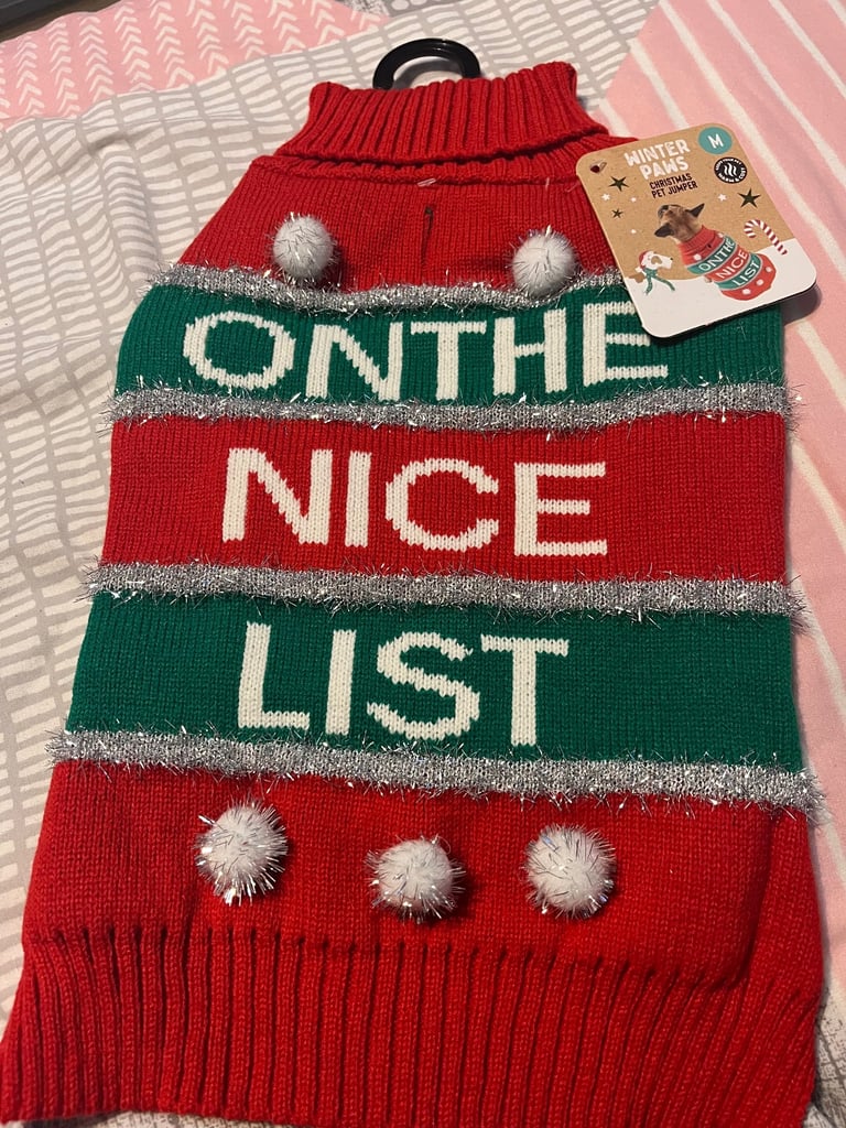 image for NEW WITH TAGS SIZE MEDIUM DOGS CHRISTMAS JUMPER
