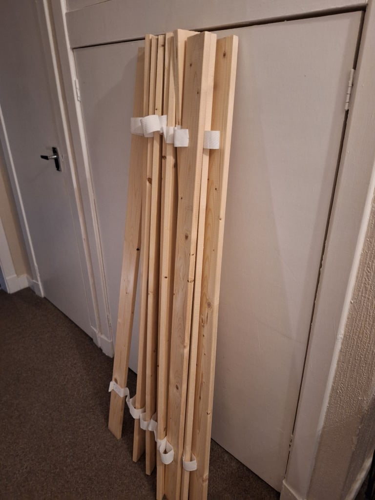 image for Wooden double bed slats ,4ft 6in