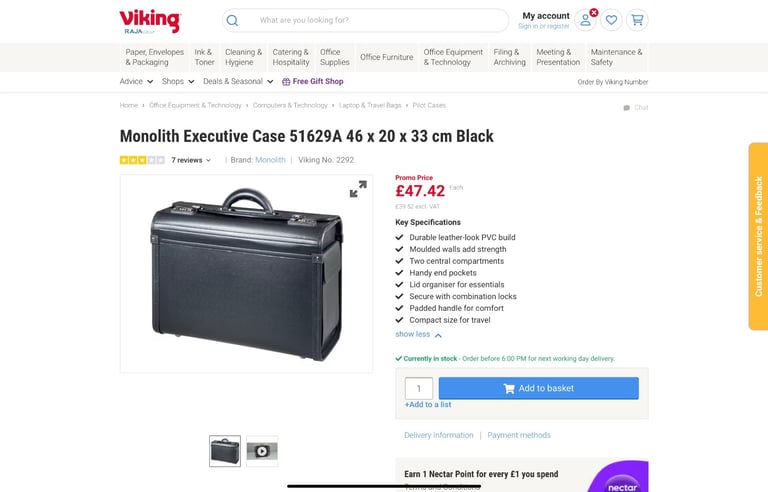 image for EXECUTIVE CASE ( for paperwork/files )fully working as it should. BARGAIN PRICE thanks 🙏 