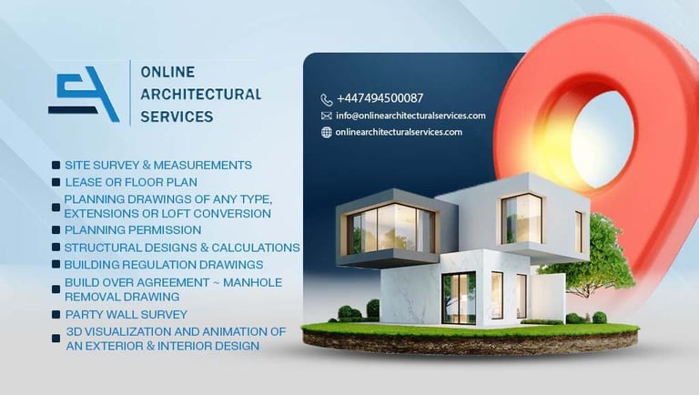 Architectural Services/Planning/3D/Structural Engineer/ Loft/Online/Services/Floor plan/Drawings