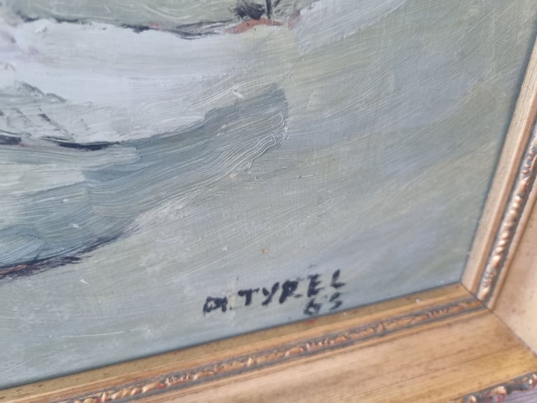 Vintage Oil on board painting signed Tyrel 