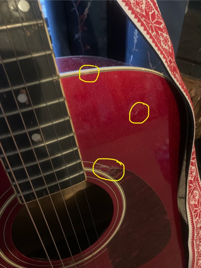 Fender Squier Acoustic Guitar with stand and strap