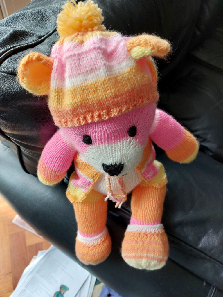 Knitted Colourful Bear