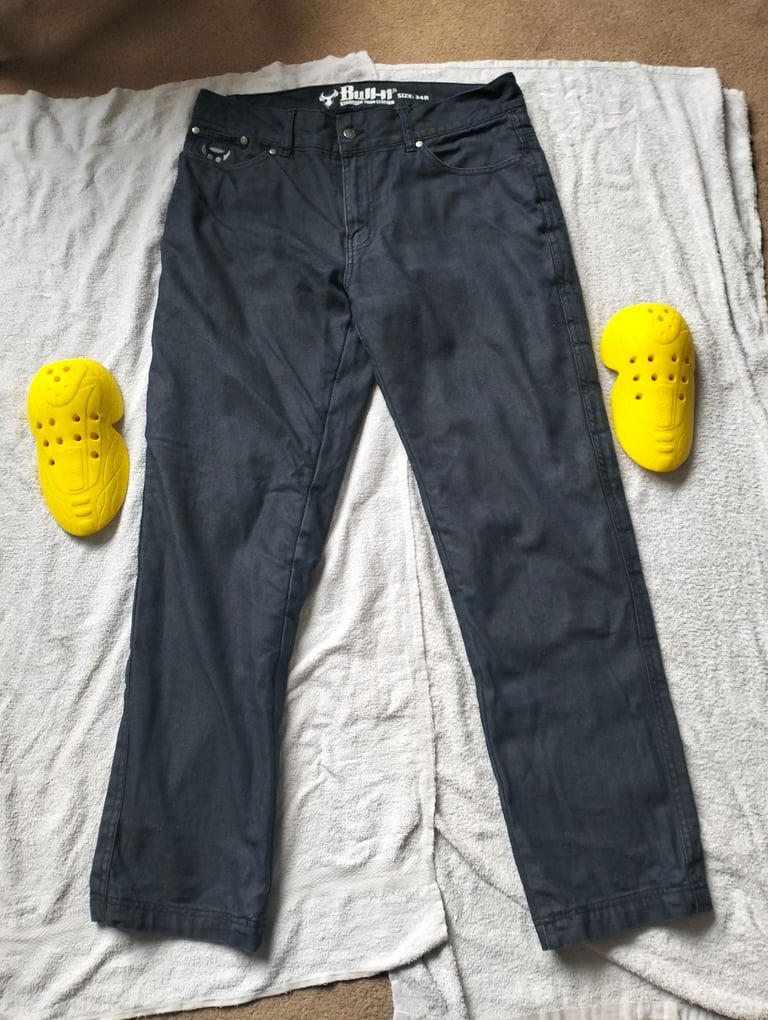 Bull-It Mens CE  Denim Motorcycle Jeans Blue 34" W Reg Leg 32"