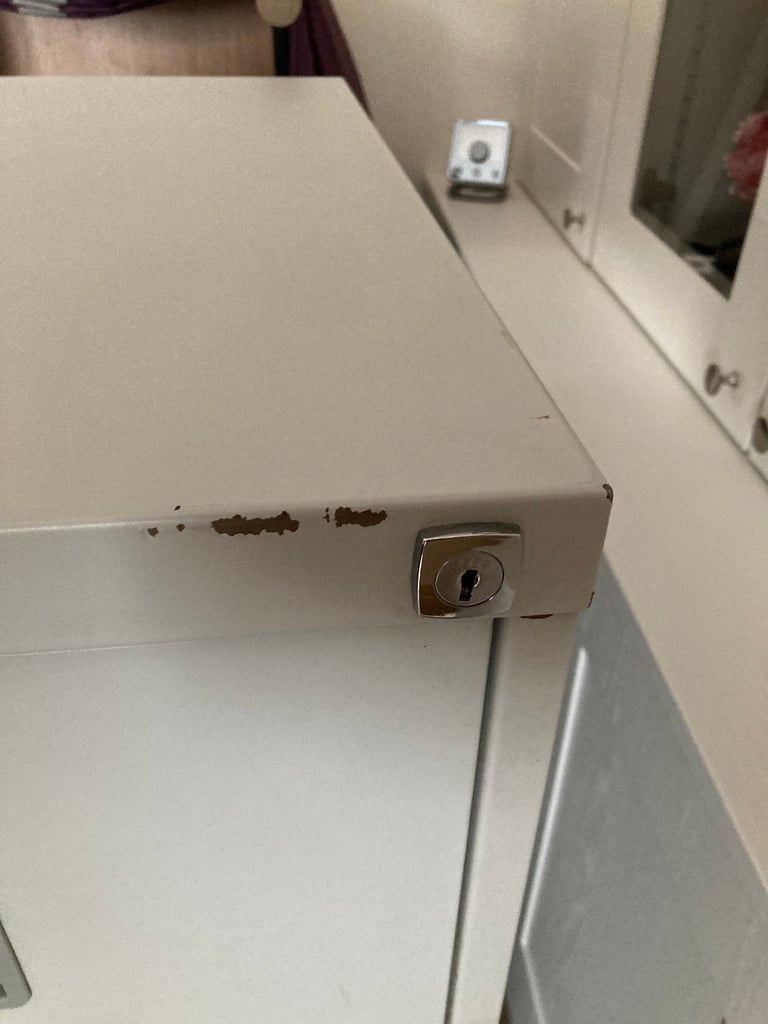 3-Drawer Grey Metal Filing Cabinet