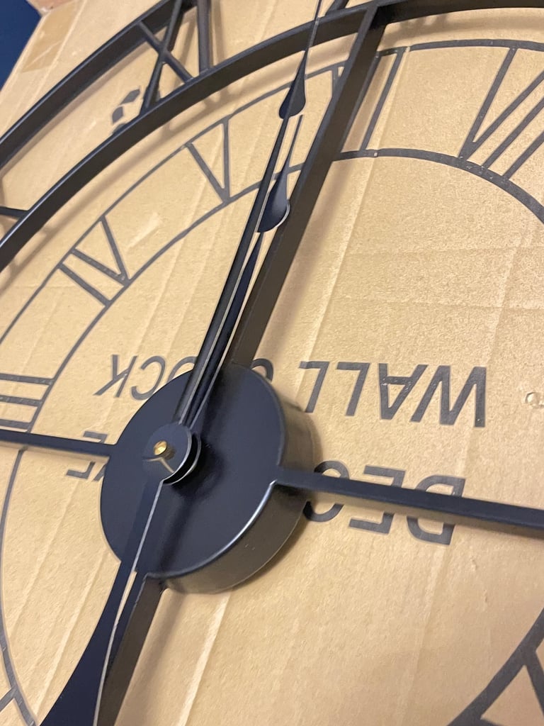 Brand New super large 30 inch 80 cm metal Skelton silent non ticking wall clock