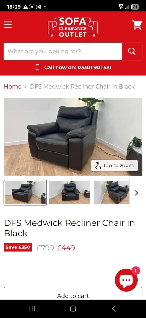 As New DFS®️ Medwick Black Genuine Leather Electric Power Recliner Armchair USB Charging RRP £1099