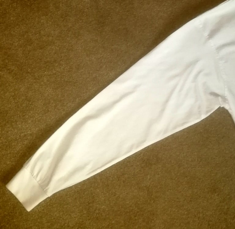 Men's Vintage England XV Rugby Shirt Long Sleeve White UK L 42 Inch Chest