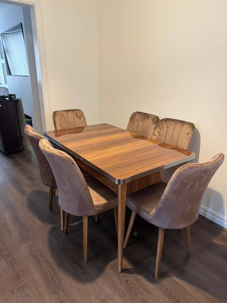 Wooden dining tables with 6 chairs