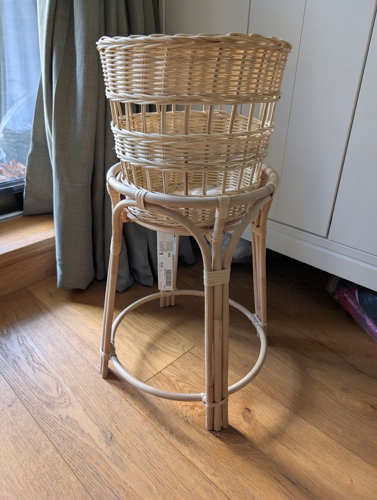 image for IKEA TOLKNING plant stand, handmade rattan, 66 cm RRP £45