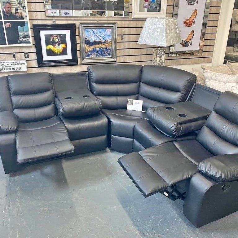 Corner Sofa | 5 Seater Leather Roma Recliner Corner Sofa Set - BRAND NEW - FREE & FAST DELIVERY
