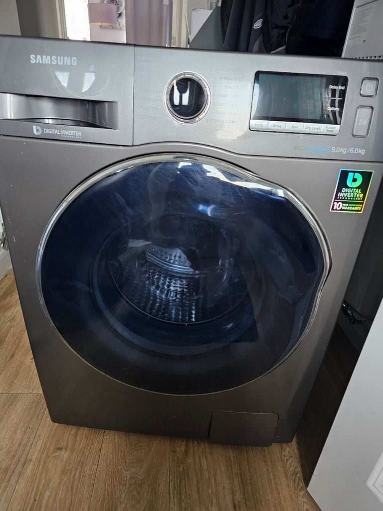 image for Samsung smoked silver washing machine 
