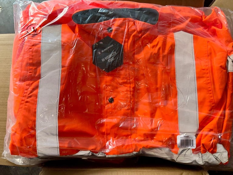 image for Blackrock Hi-Vis Orange Quilt Lined Waterproof Workwear Jackets, NEW