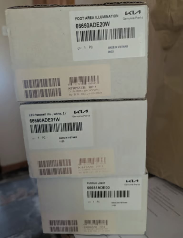 image for Brand new genuine Kia parts. Puddle lights,.front and rear white footwell lights RRP £275!!!