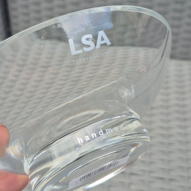 LSA Glass Locarno Bowl 15cm Handmade in Poland Clear Glass Jewellery Keys Serving 