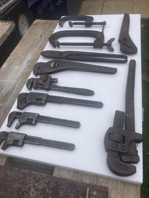 VINTAGE ADJUSTABLE SPANNERS - G -CLAMPS - STILSONS ETC. ETC.   ONLY £5 EACH