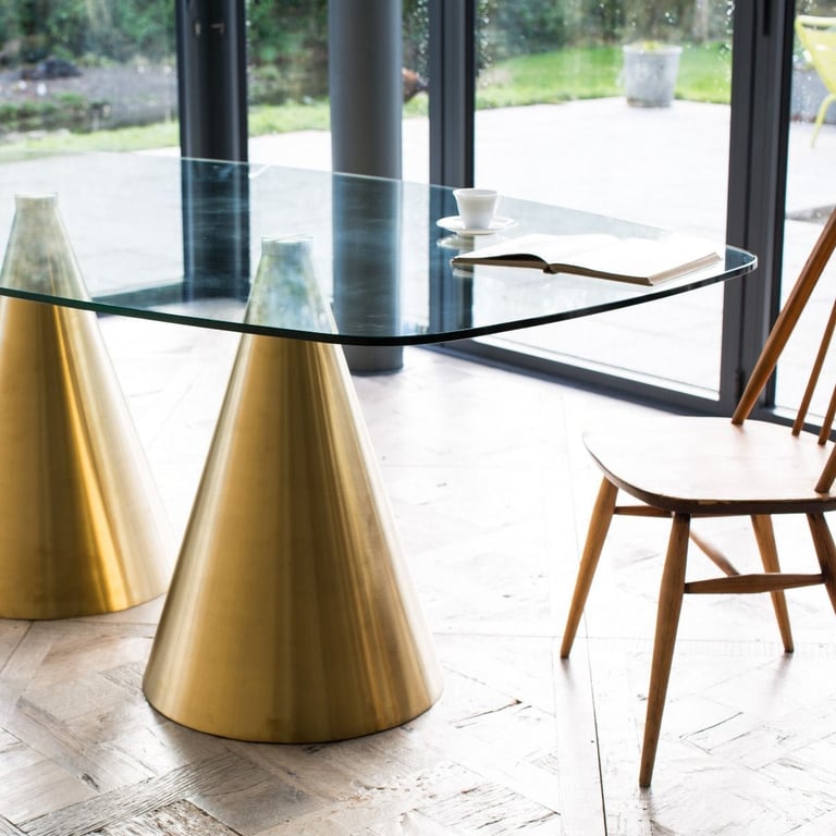 Gillmore Large ‘Oscar’ Glass Dining Table | RRP £1,299