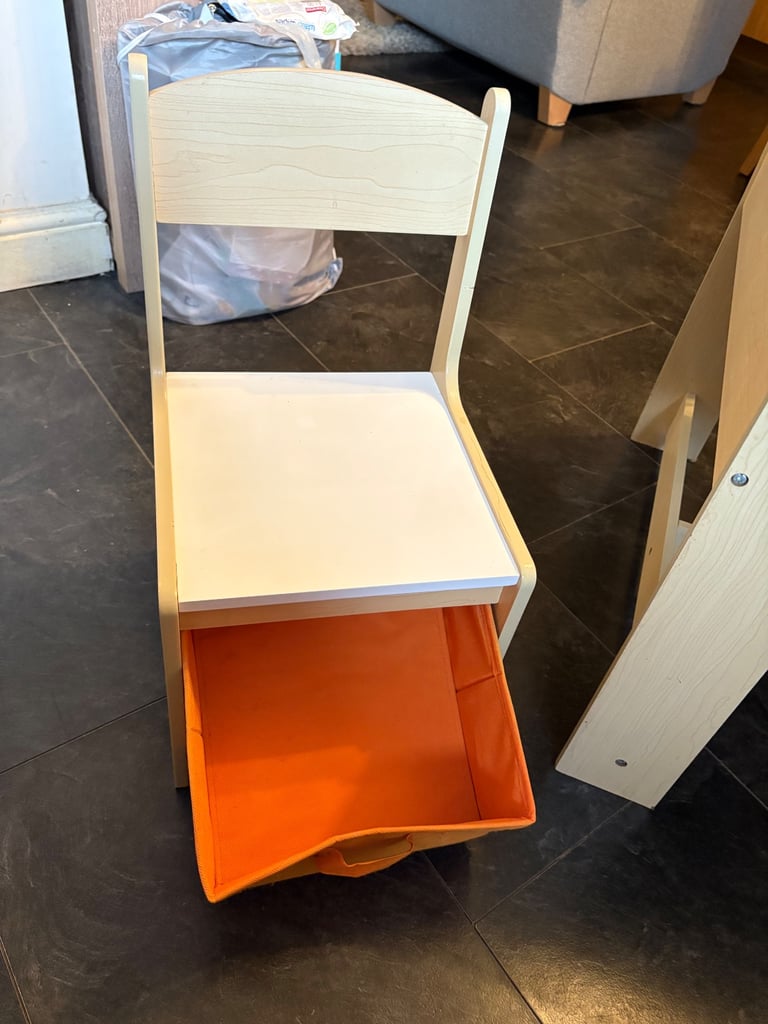 Children’s table and chair with storage