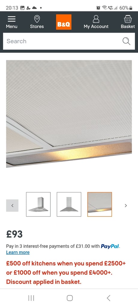 Cooker extractor hood. Extractor fan. New