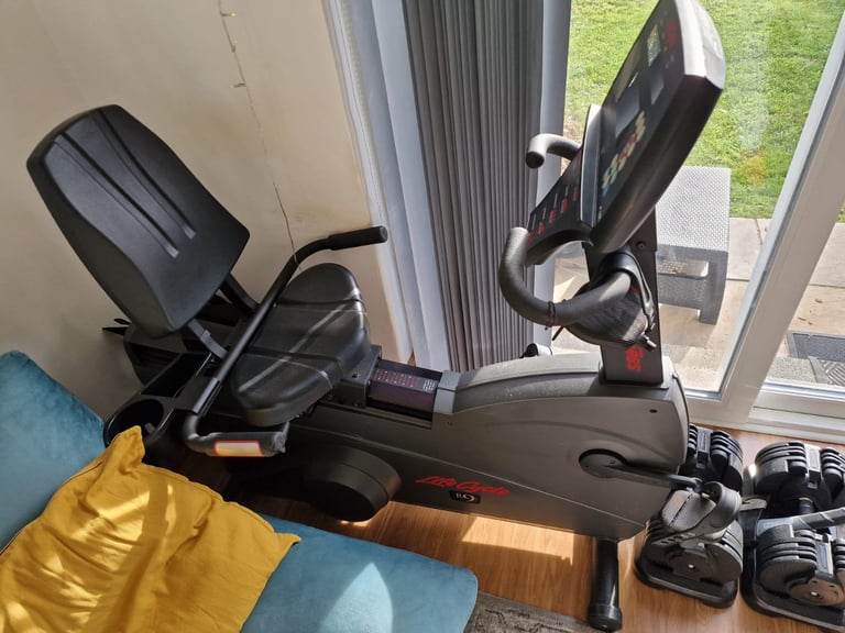 image for Life Fitness Indoor Stationary Bike Cycle recumbent with Backrest