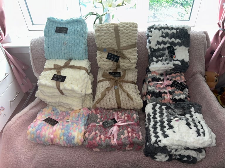  baby blankets hand knitted 