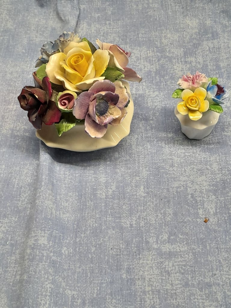 Vintage Radnor bone china floral display and Royal Doulton.