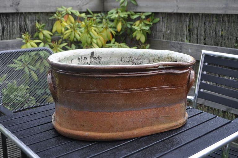 Vintage reclaimed salt glazed terracotta planter