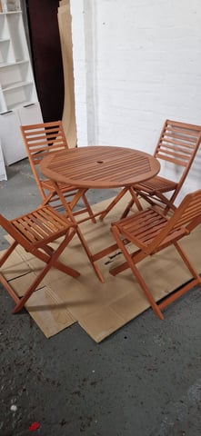 Argos home Newbury seater folding patio set solid wood Last