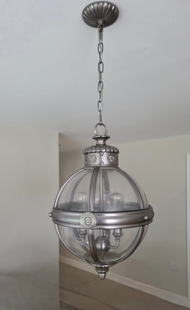 3 light chandelier antique nickel finish 