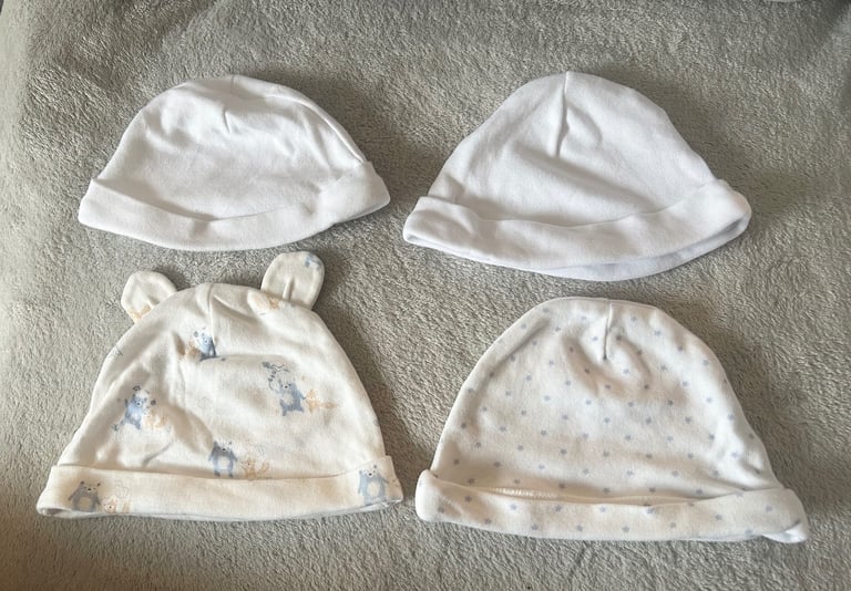 image for 4 Baby Hats (Newborn & 1–3 Months) 