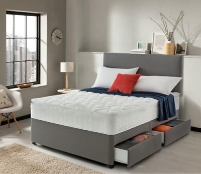 🚛Super Offer 😘DIVAN 4FT Small Double Bed Base with Mattress & Storage Drawers ❤️15% OFF💥COD🚚
