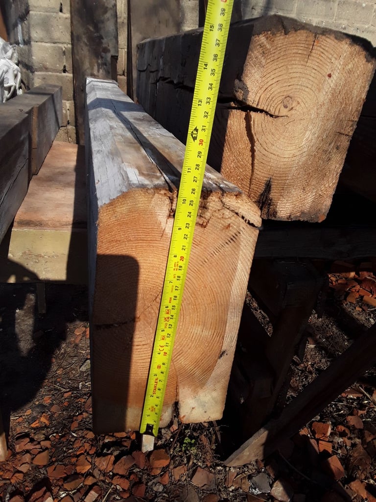 Reclaimed, 200 years solid pine beam. 7 foot long.