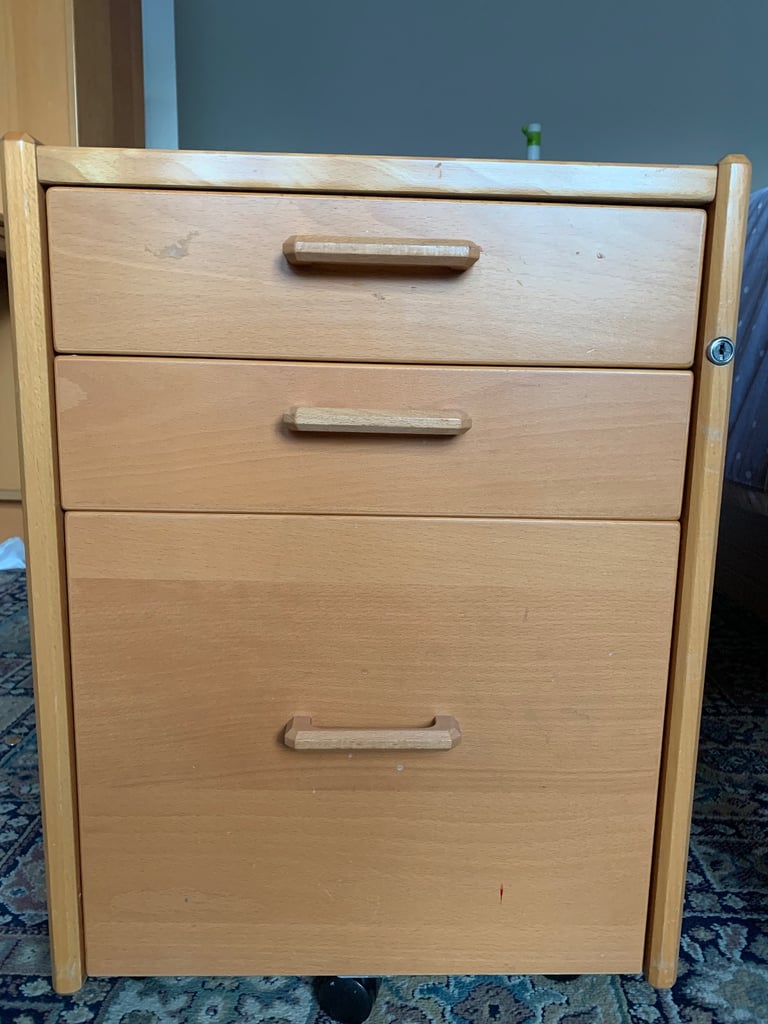 IKEA office desk and 3 drawer pedestal