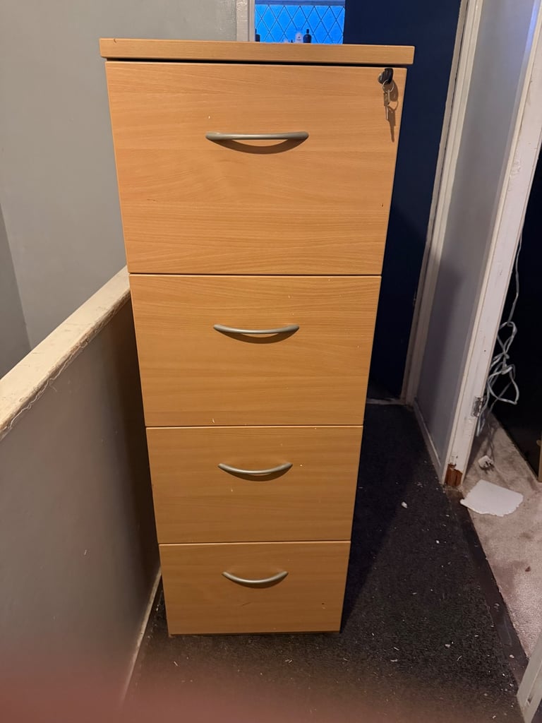 image for Wooden locking filing cabinet