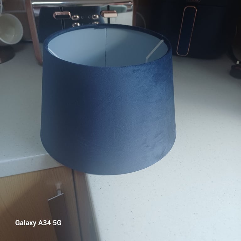 Navy velvet lampshades x 2