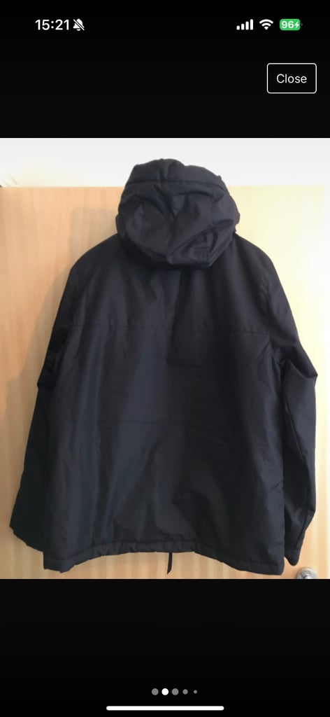 Slazenger weather Jacket rain proof fleeced full zip detachable hood Size Large
