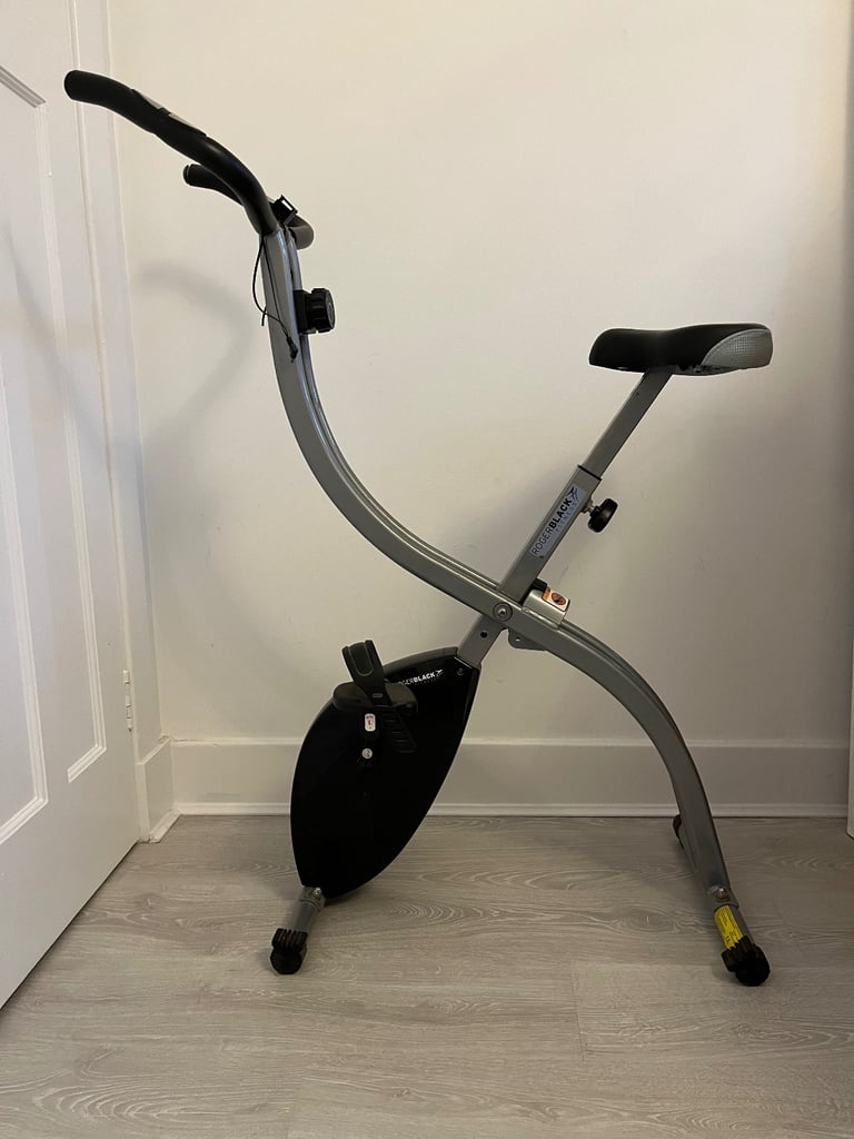 image for Roger Black Folding Exercise Bike For Home Use, H110cm x W40 x D70cm Compact and Easy to Store Home
