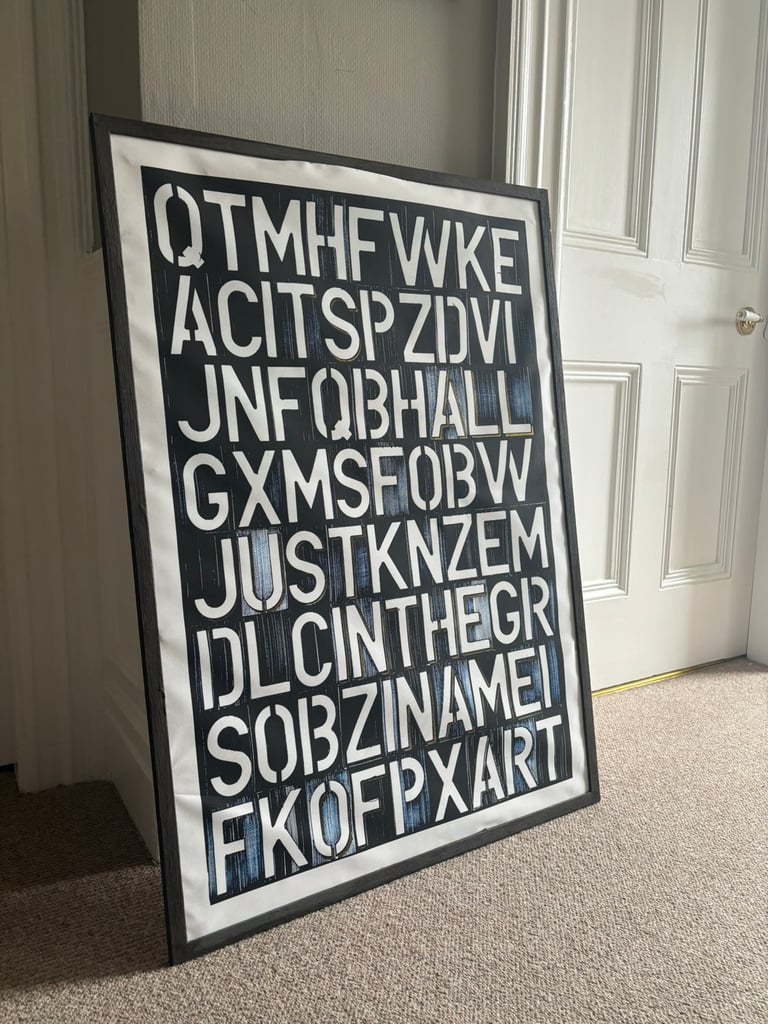 image for Large Monochrome typography print frames canvas