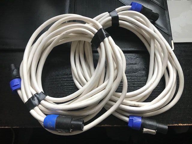 image for SPEAKER CABLES x 2 USED - PAIR 6metre SPEAKON PLUG TO SPEAKON PLUG- £25