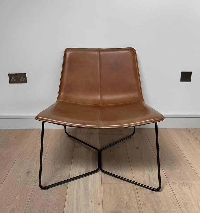 image for WEST ELM: Slope Leather Lounge Chair