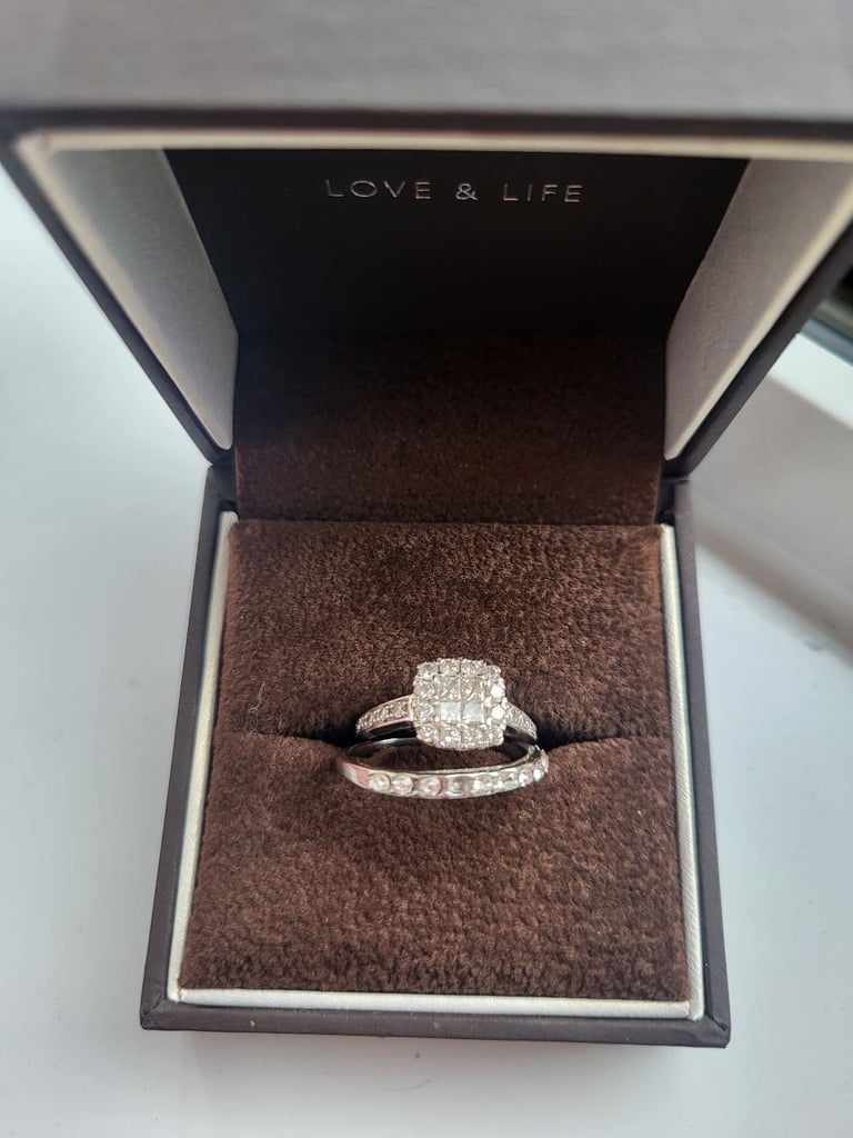 Engagement and wedding ring set