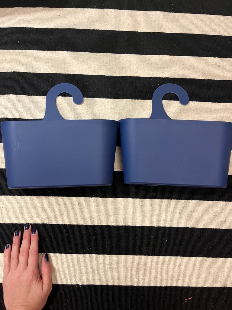 image for Plastic hanging storage baskets x 2