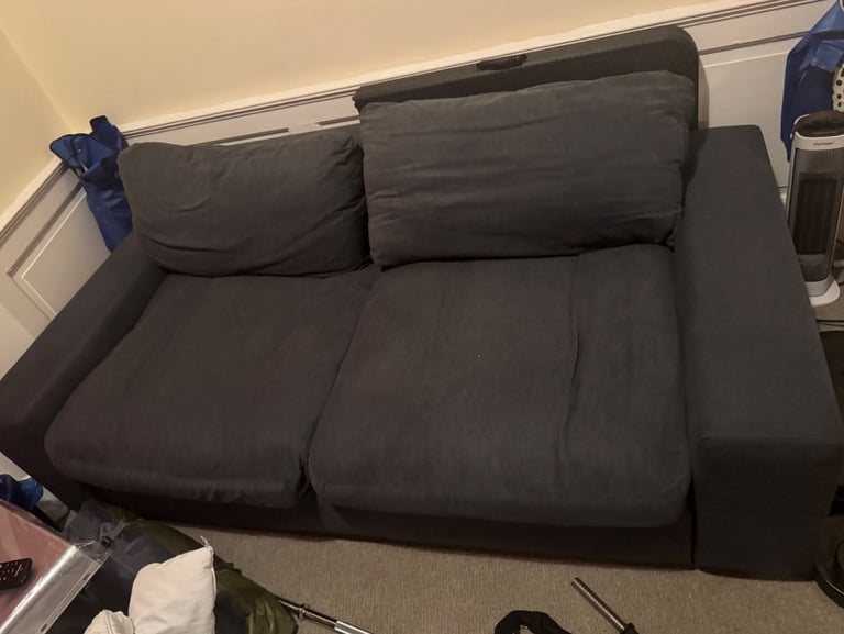 Habitat Holme 3 Seater Fabric Sofa - Charcoal