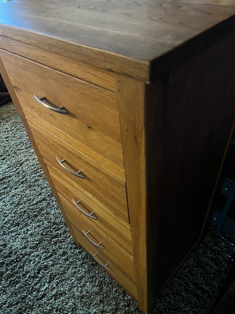 Solid oak tallboy
