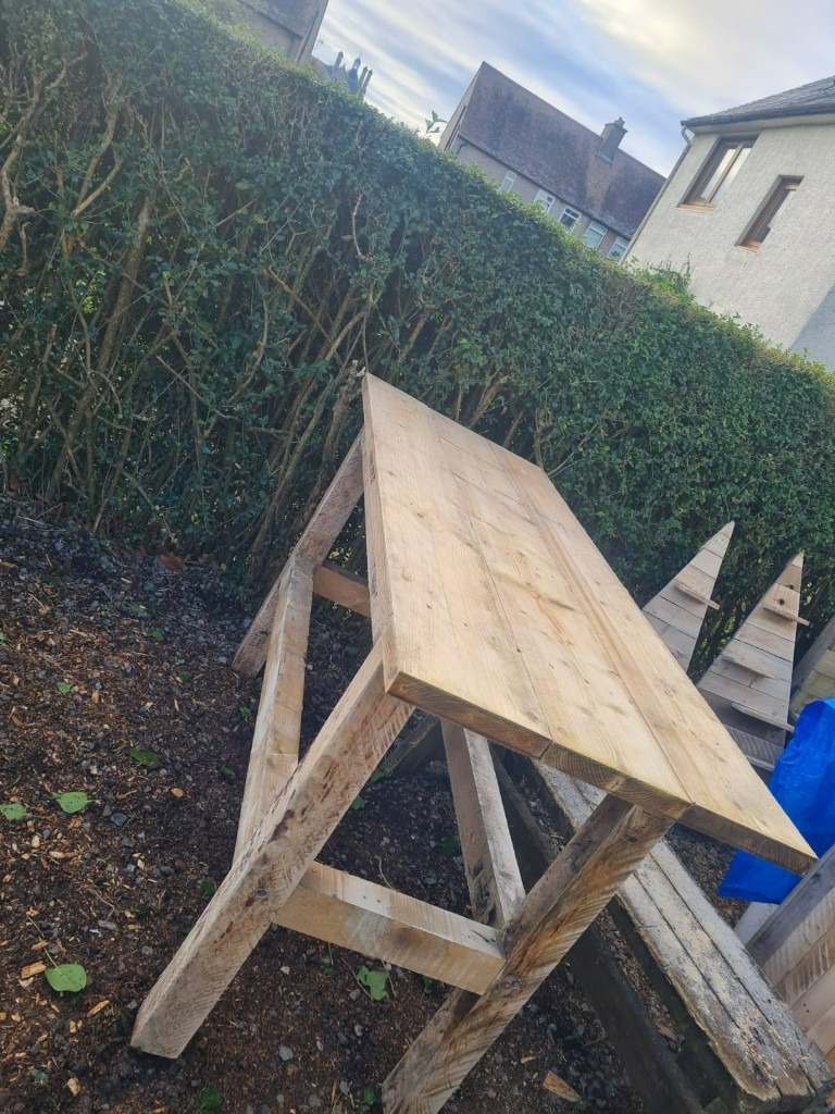 Custom made to order scaffold board workbenches