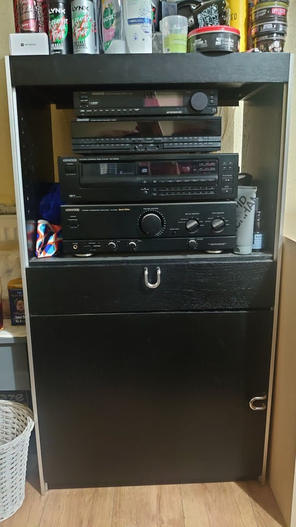 Black Ash Office PC Desk Drawer and Cabinet