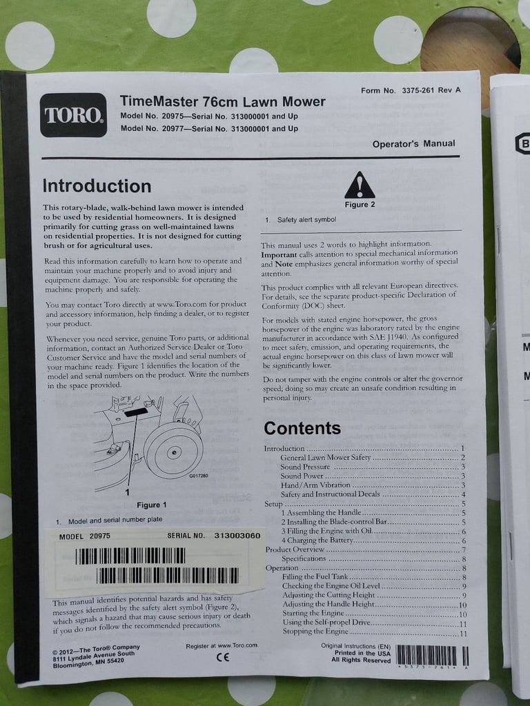 Toro petrol lawnmower 