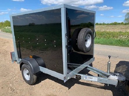 image for Single Axle Box Trailer 6' x 4' x 4' 750kg in White or Black- Tickners